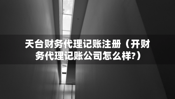 天臺財(cái)務(wù)代理記賬注冊（開財(cái)務(wù)代理記賬公司怎么樣?）