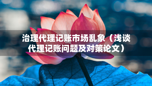 治理代理記賬市場(chǎng)亂象（淺談代理記賬問(wèn)題及對(duì)策論文）