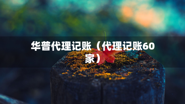 華普代理記賬（代理記賬60家）