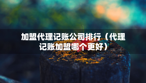 加盟代理記賬公司排行（代理記賬加盟哪個(gè)更好）