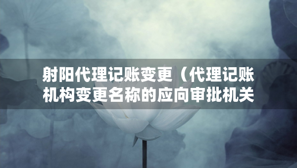 射陽代理記賬變更（代理記賬機構(gòu)變更名稱的應(yīng)向?qū)徟鷻C關(guān)提交什么）