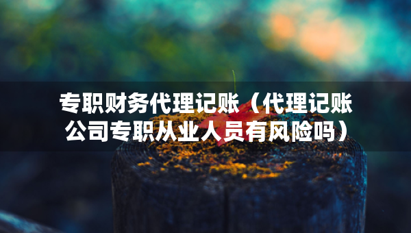 專職財務代理記賬（代理記賬公司專職從業(yè)人員有風險嗎）