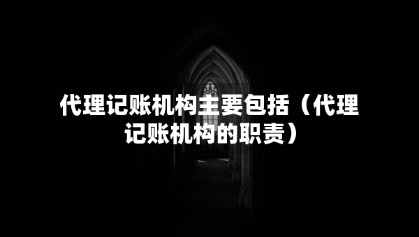 代理記賬機(jī)構(gòu)主要包括（代理記賬機(jī)構(gòu)的職責(zé)）