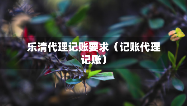 樂清代理記賬要求（記賬代理記賬）