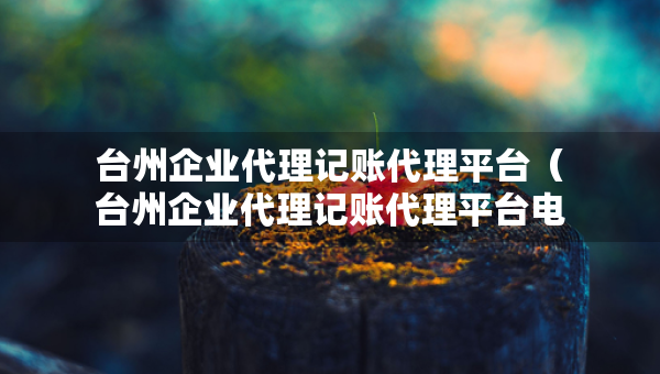 臺州企業(yè)代理記賬代理平臺（臺州企業(yè)代理記賬代理平臺電話）