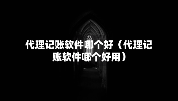 代理記賬軟件哪個好（代理記賬軟件哪個好用）