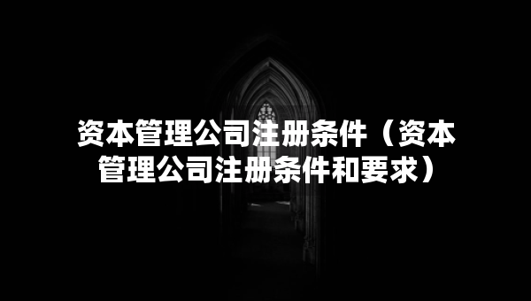 資本管理公司注冊條件（資本管理公司注冊條件和要求）