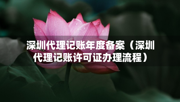 深圳代理記賬年度備案（深圳代理記賬許可證辦理流程）