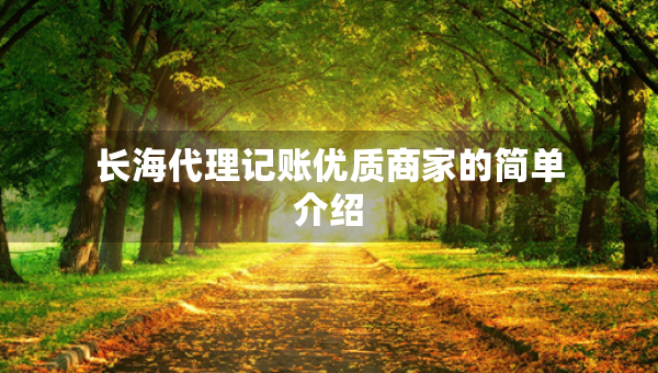 長(zhǎng)海代理記賬優(yōu)質(zhì)商家的簡(jiǎn)單介紹