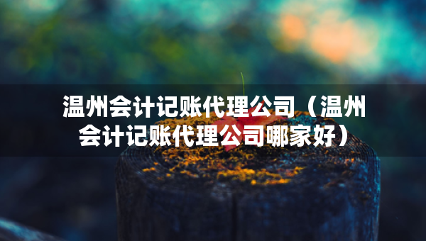 溫州會計記賬代理公司（溫州會計記賬代理公司哪家好）