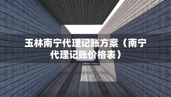 玉林南寧代理記賬方案（南寧代理記賬價(jià)格表）