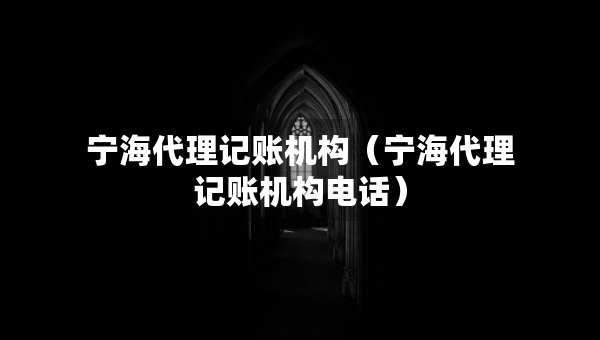 寧海代理記賬機構(gòu)（寧海代理記賬機構(gòu)電話）