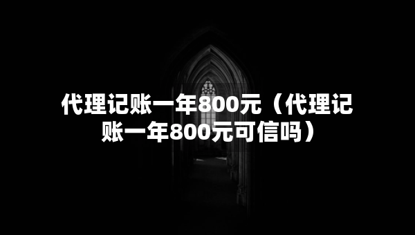 代理記賬一年800元（代理記賬一年800元可信嗎）