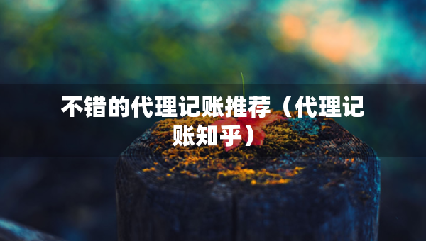 不錯(cuò)的代理記賬推薦（代理記賬知乎）