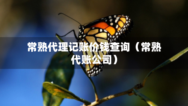 常熟代理記賬價錢查詢（常熟代賬公司）