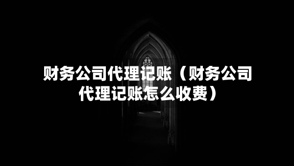 財務(wù)公司代理記賬（財務(wù)公司代理記賬怎么收費(fèi)）