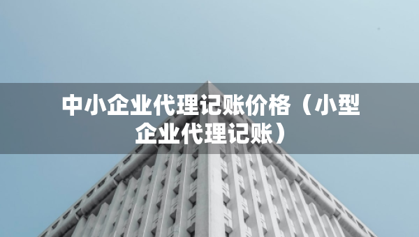 中小企業(yè)代理記賬價(jià)格（小型企業(yè)代理記賬）