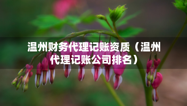 溫州財(cái)務(wù)代理記賬資質(zhì)（溫州代理記賬公司排名）