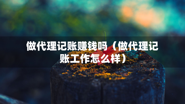 做代理記賬賺錢嗎（做代理記賬工作怎么樣）