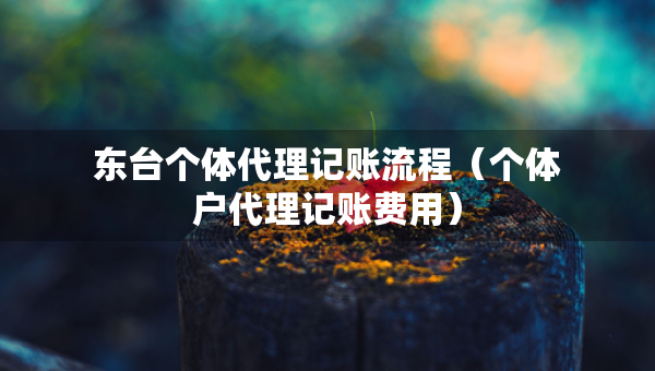 東臺(tái)個(gè)體代理記賬流程（個(gè)體戶代理記賬費(fèi)用）