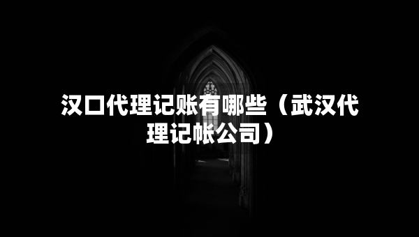 漢口代理記賬有哪些（武漢代理記帳公司）