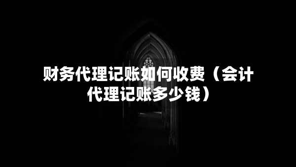 財務(wù)代理記賬如何收費（會計代理記賬多少錢）