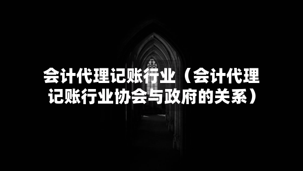 會計(jì)代理記賬行業(yè)（會計(jì)代理記賬行業(yè)協(xié)會與政府的關(guān)系）