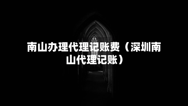 南山辦理代理記賬費（深圳南山代理記賬）