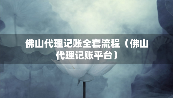 佛山代理記賬全套流程（佛山代理記賬平臺）