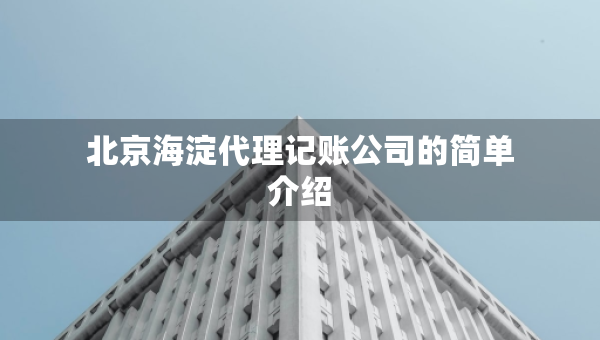 北京海淀代理記賬公司的簡單介紹