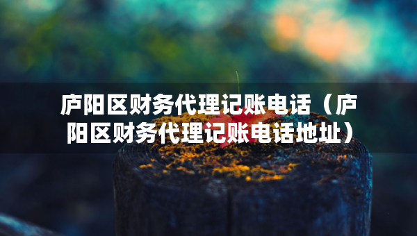 廬陽區(qū)財(cái)務(wù)代理記賬電話（廬陽區(qū)財(cái)務(wù)代理記賬電話地址）