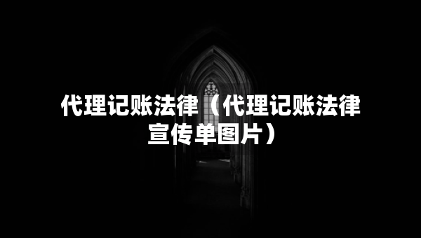 代理記賬法律（代理記賬法律宣傳單圖片）