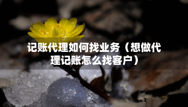 記賬代理如何找業(yè)務（想做代理記賬怎么找客戶）