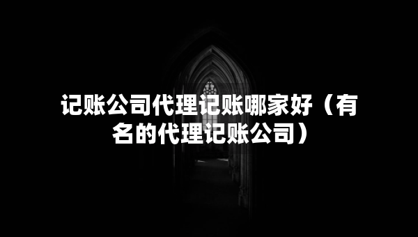 記賬公司代理記賬哪家好（有名的代理記賬公司）