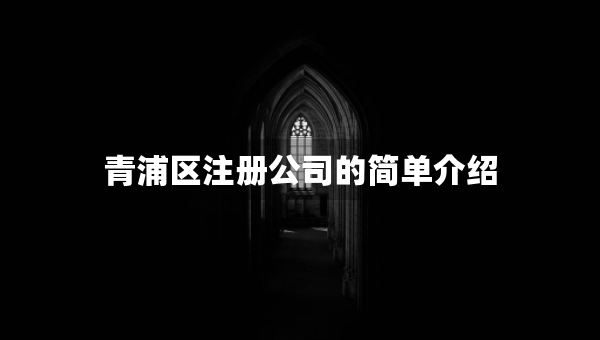 青浦區(qū)注冊公司的簡單介紹