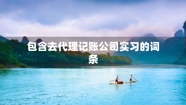 包含去代理記賬公司實(shí)習(xí)的詞條