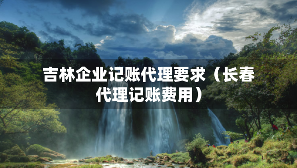 吉林企業(yè)記賬代理要求（長春代理記賬費用）