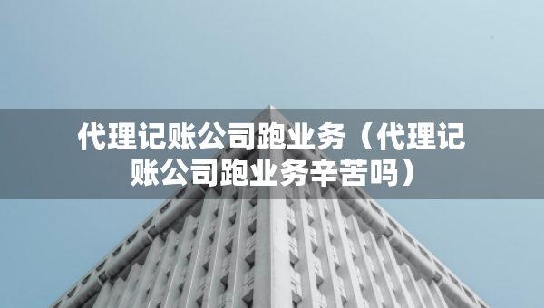 代理記賬公司跑業(yè)務(wù)（代理記賬公司跑業(yè)務(wù)辛苦嗎）