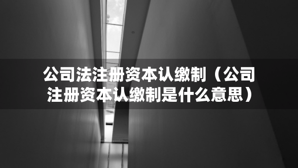 公司法注冊資本認繳制（公司注冊資本認繳制是什么意思）