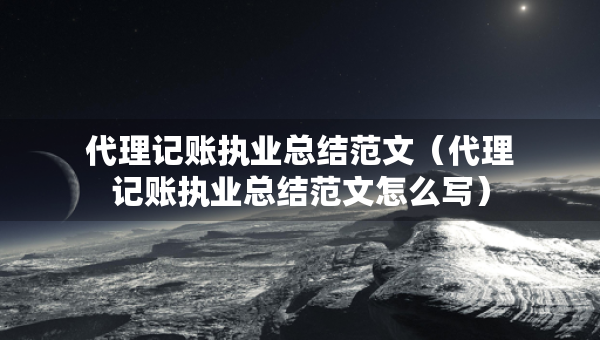 代理記賬執(zhí)業(yè)總結(jié)范文（代理記賬執(zhí)業(yè)總結(jié)范文怎么寫(xiě)）