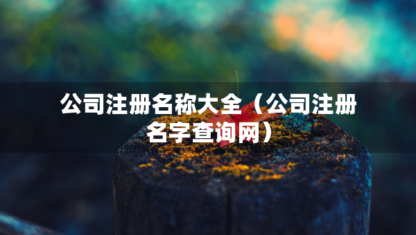 公司注冊(cè)名稱大全（公司注冊(cè)名字查詢網(wǎng)）