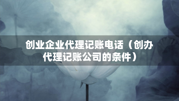 創(chuàng)業(yè)企業(yè)代理記賬電話（創(chuàng)辦代理記賬公司的條件）