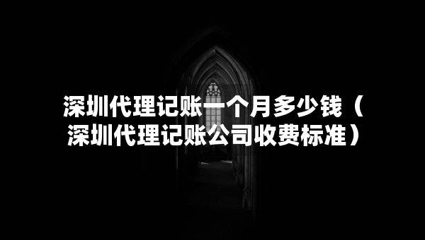 深圳代理記賬一個月多少錢（深圳代理記賬公司收費標準）